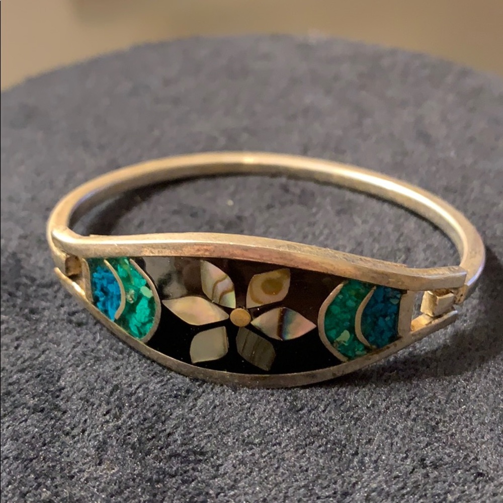 Kids Vtg Alpaca Mex Alpaca silver bracelet